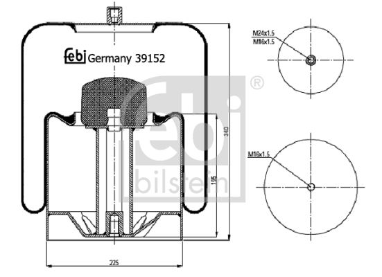 FEBI BILSTEIN Кожух пневматической рессоры 39152